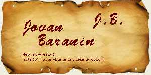 Jovan Baranin vizit kartica